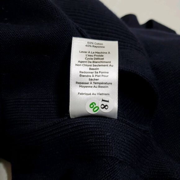 Talbots Navy Blue Cardigan Sweater Size XL V-Neck Button Up Cotton Rayon Womens - Picture 7 of 7